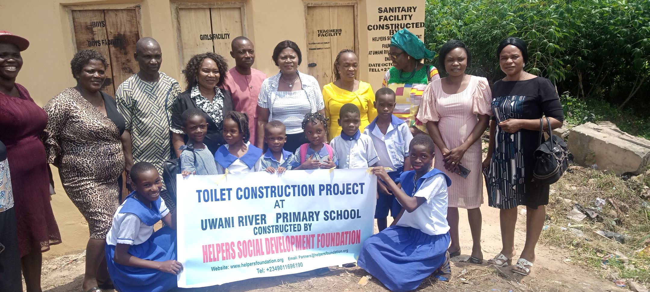 builds sanitary facilities in Primary schools