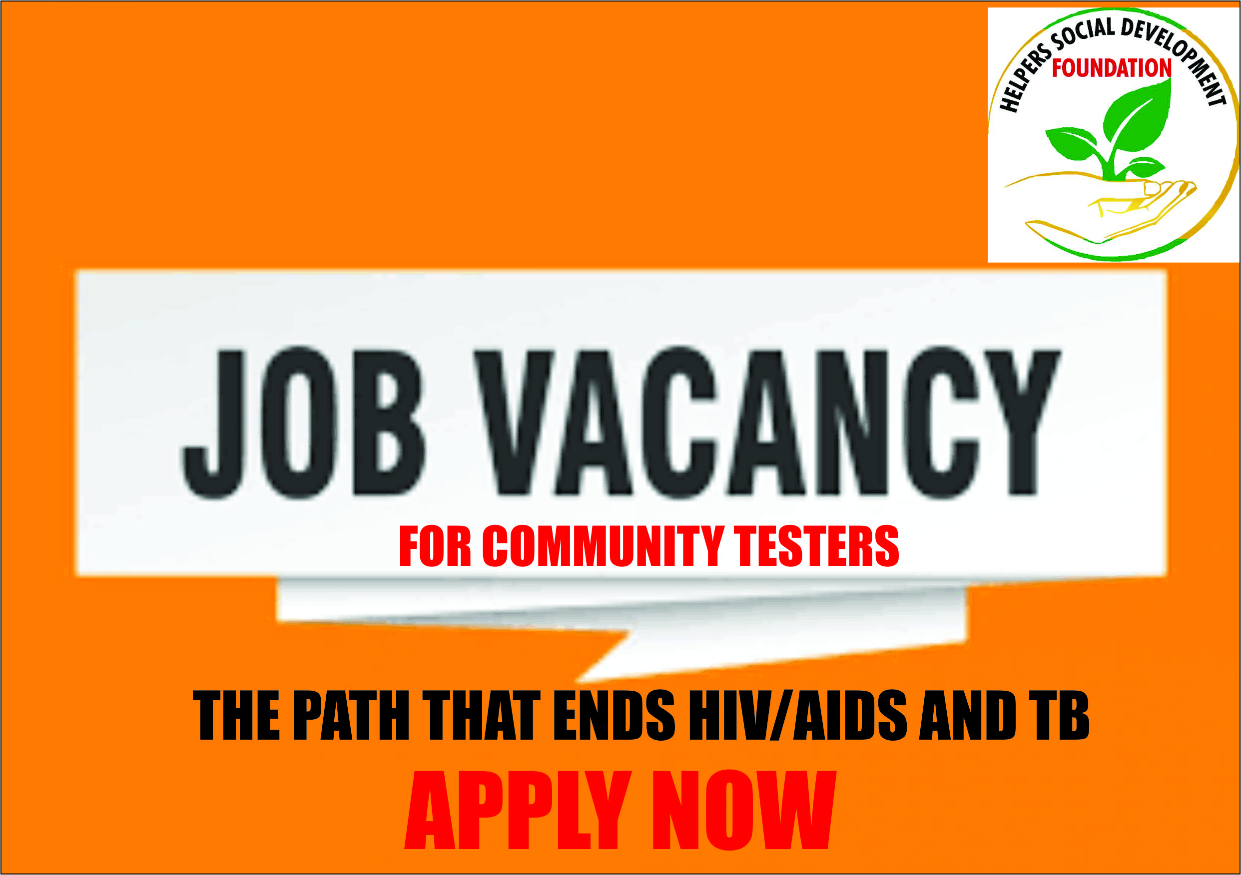 Job Vacancy for HIV/ Aids and TB Community Testing